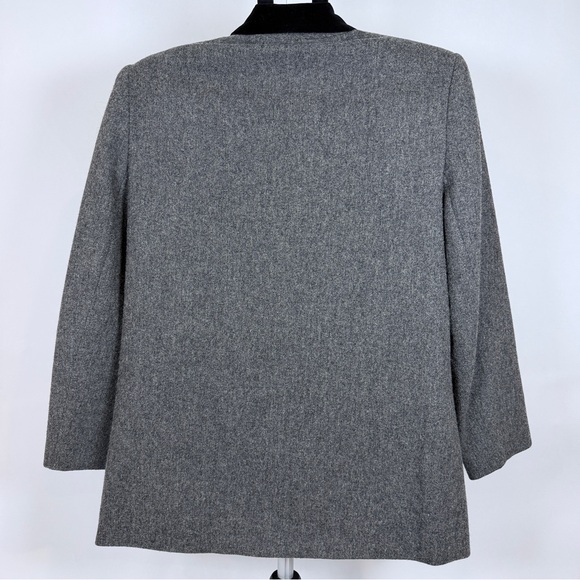 Sag Harbor Women 4P Blazer Gray Wool Blend Velvet Collar Classic Professional - Picture 3 of 10